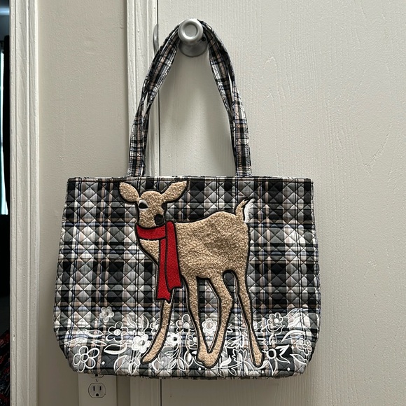 VERA BRADLEY REINDEER TOTE & ZIP ID- RETIRED STYLE - Picture 1 of 5
